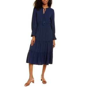 Sail to Sable Midnight Blue Tiered Midi Dress